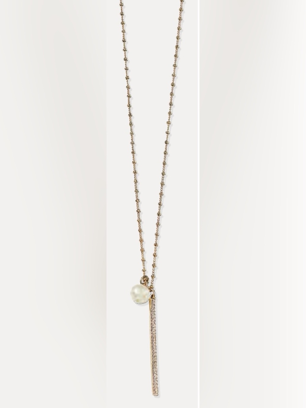 Park Lane Ripley Necklace Gold Crystal Bar Freshwater Pearl NWT Retired